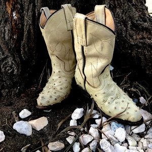 Vintage toddler ostrich cowboy boots